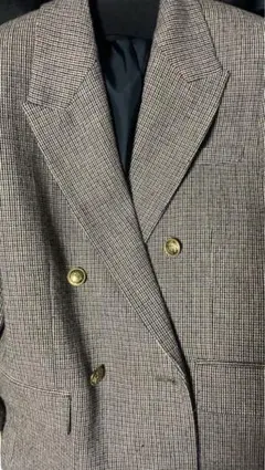 Mila owenブラウン チェック ダブルブレストジャケット