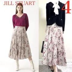 美品！ジルスチュアート　定価2.9万円　花柄　ロングプリーツスカート　ピンク　L