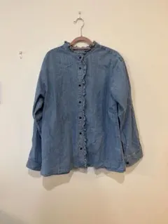 JOURNALSTANDARD relume スタンドネックデニムフリルブラウス