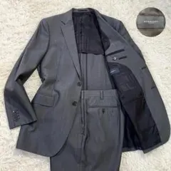 【希少XL】バーバリーロンドン スーツ セットアップ ウール チャコールグレー