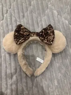 【美品】ディズニーカチューシャ ベージュ ブラウン ファー