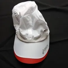 ASICS ランニングキャップ Lサイズ ホワイト/レッド