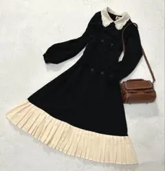 レース襟クラシカルレトロワンピ　ガーリー　森ガール　Coquette　Aライン