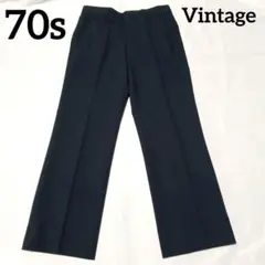 【70s】ビンテージ ワイド・スラックス ネイビー レトロ 希少！