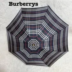 極美品✨️Burberrys バーバリーズ 長傘 紺チェック ノバチェック
