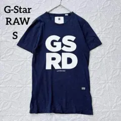 ジースターロゥ　ビッグロゴTシャツ　ネイビー　S カジュアル　古着