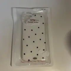 スマホケース iPhone14 ドット柄 ホワイト