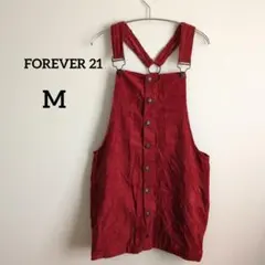 FOREVER 21 【M】 コーデュロイ サロペット レッド スカート