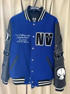【美品】BAPE NEIGHBORHOOD VARSITY JKT L 青 黒のサムネイル