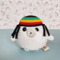 小さいぬいぐるみ用 愛はひとつレゲエニット帽 くらめグリーン