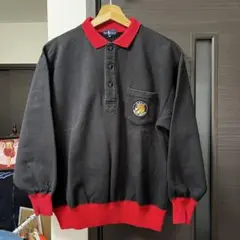 珍品 90s Ralph Lauren ポロシャツタイプ 襟付きスウェットM