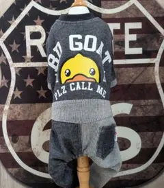 犬服 ハンドメイド「つなぎ風ロンパース(袖付き)」