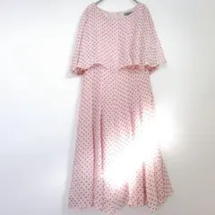 ワンピース 【8】ピンク ドット柄 フリル ノースリーブ 古着 かわいい