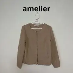 amelier ノーカラージャケット（ブルゾン）ベージュ