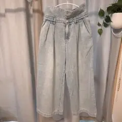 【美品】La boutique BonBon ハイウエストバギーデニムパンツ36