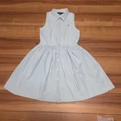 ポロラルフローレン ワンピース　デニム　ダンガリー　ダメージ加工　160