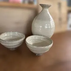 志野焼☆白峰18点セット☆和食器陶器茶碗 小鉢 徳利 湯呑みセット 昭和