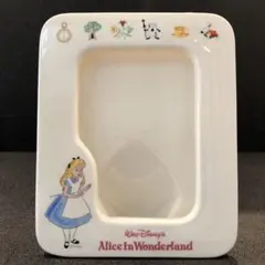 【レア】Disney ディズニー 不思議の国のアリス フォトスタンド 陶器製