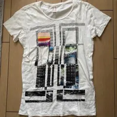 DIESEL ホワイト グラフィックTシャツ Sサイズ　ユニセックス