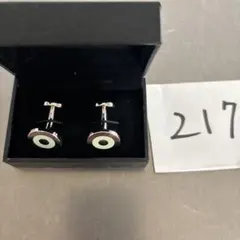 Hugo Boss 円形カフリンクス 黒と白