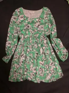 Forever21 緑 花柄 ワンピース