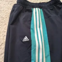 adidas トレーニングパンツ 紺/グリーン ストライプ