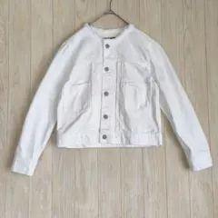 1012 アースミュージックアンドエコロジー デニム ノーカラー Gジャン