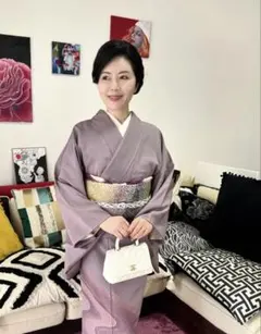 鮫小紋付け下げ 藤色