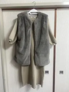 【セット売り】 SNIDELワンピ GRL_グレー ベスト_ スカート計3点