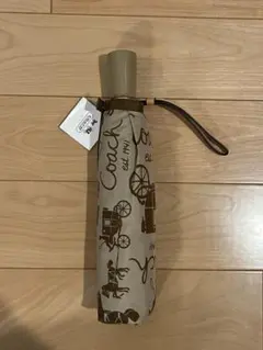 Coach 折りたたみ傘 ベージュ/ブラウン