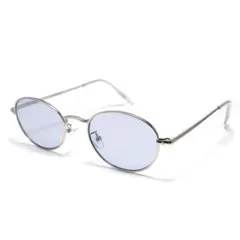 小さめオーバル型　サングラス　新品　グレーレンズ　 UVカット 26005GY