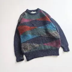 アイルランド製　Heritage　ブロッキング　アランニット　SV23