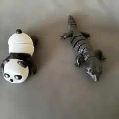 3Dプリント 可動フィギュア パンダ＆トカゲ 2点セット