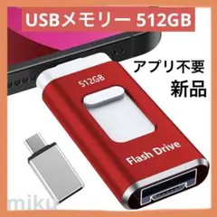 アプリ不要 USBメモリ 4in1 USBメモリ512GB 外付け　写真　移す