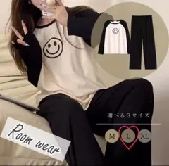 Lサイズ⭐︎お値下げ　ルームウェア レディース パジャマ 上下セット ニコちゃん