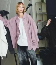 ［ OPENING ACT ］7DAYSミニチェックリラックスフィットシャツ