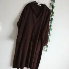 数回着用 ショコラフィネローブ チュニックワンピース シャツワンピ