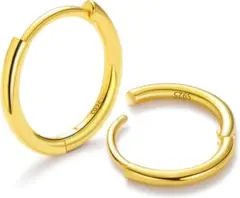 シルバー925 フープピアス　ゴールド　小ぶり　シンプル　ピアス　重ね付け