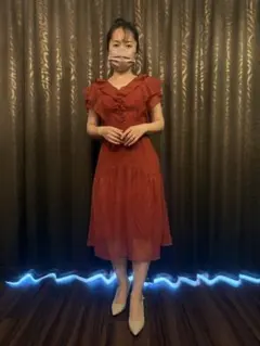 【未使用】ワンピース レッド 赤　Mサイズ　薄くて軽い