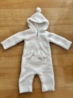 フリースロンパース ホワイト 70〜80cm