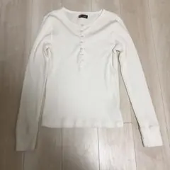 GAP モダンリブヘンリーネックTシャツ　ホワイト　白　M