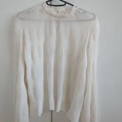 VIS シアートップス　長袖　アイボリー