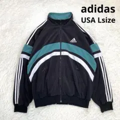 90s アディダス ジャージ USA L ビッグシルエット 好配色 黒緑白のサムネイル