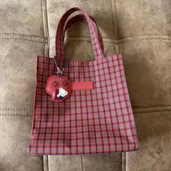 familiar ファミリア　トートバッグ　赤チェック　小　正規品