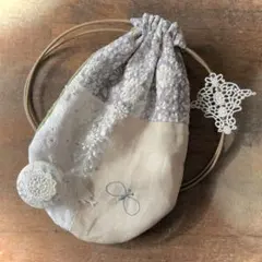 mamerin ♪様専用ミナペルホネンハンドメイドchoucho小鳥レースの巾着