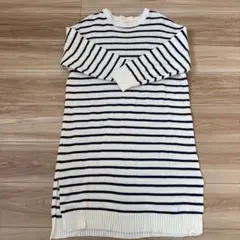 earth music&ecology ストライプニットワンピース