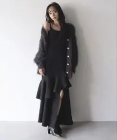 INGNI SOELA バックレースアップアシメスリットキャミワンピース