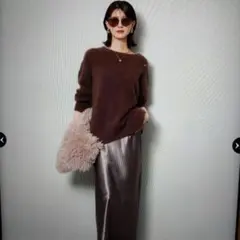 ちーちゃん様　専用　Arpegestory FUR2WAYロングニット　茶色