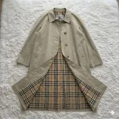 【美品】バーバリー　ベージュ 白タグ　レディース　ステンカラーコート 【M】