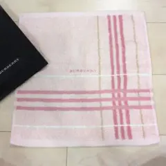 新品　BURBERRY ピンク ストライプ タオルハンカチ